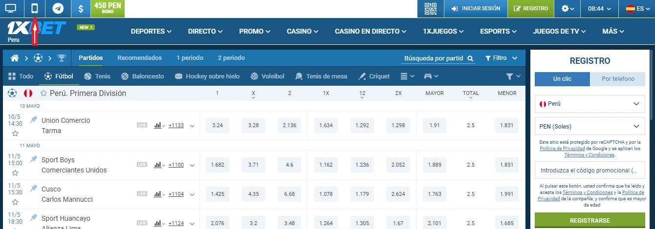 Descargar App 1xbet Casino Perú