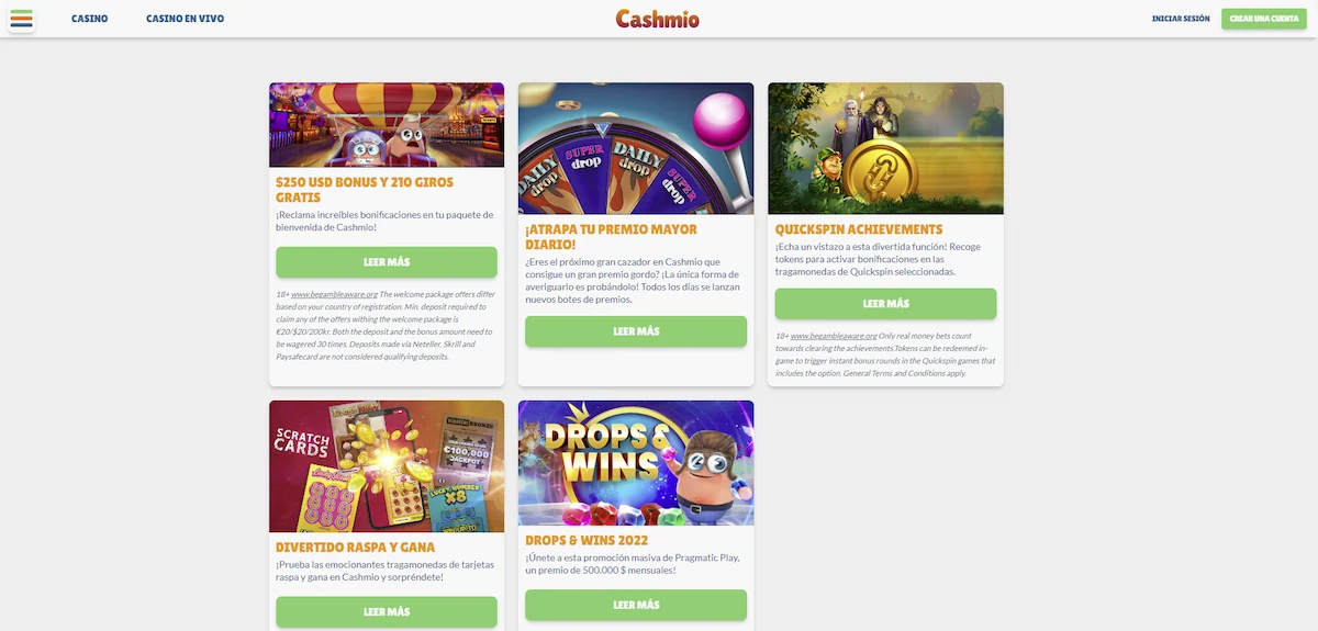 Bonos Cashmio Casino Peru