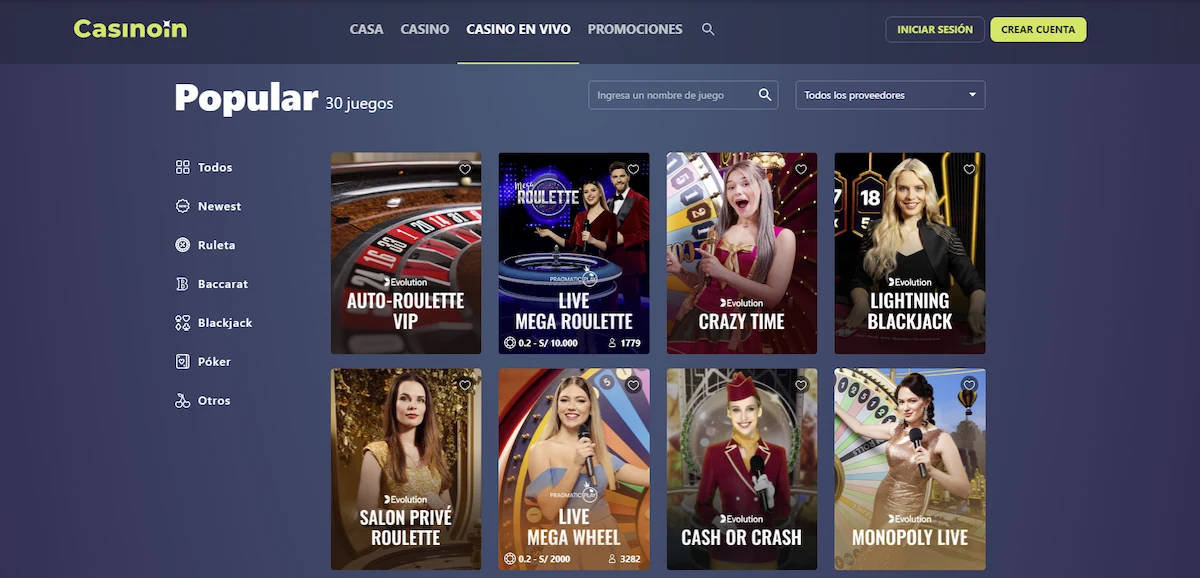 Casinoin Casino en Vivo Peru