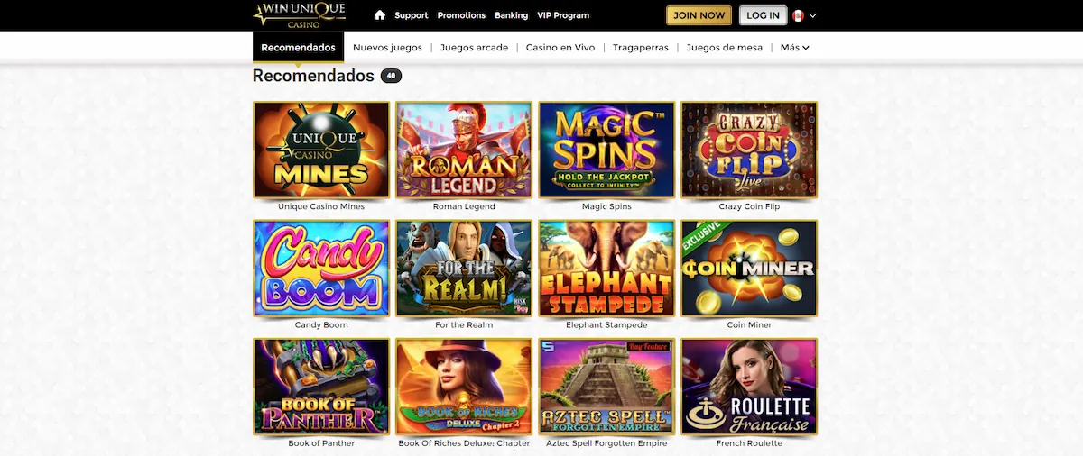 Unique Casino Peru Oferta de Juego