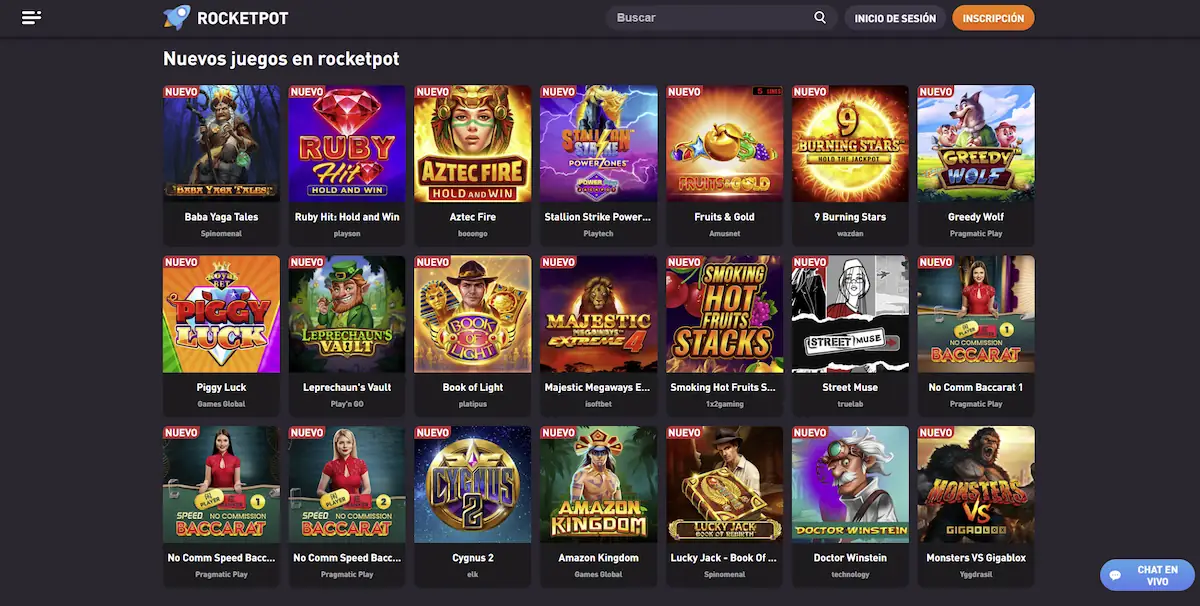 rocketpot.io casino juegos Tragamonedas