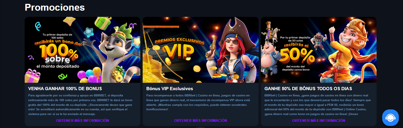 Otros bonos de BBRBET Casino