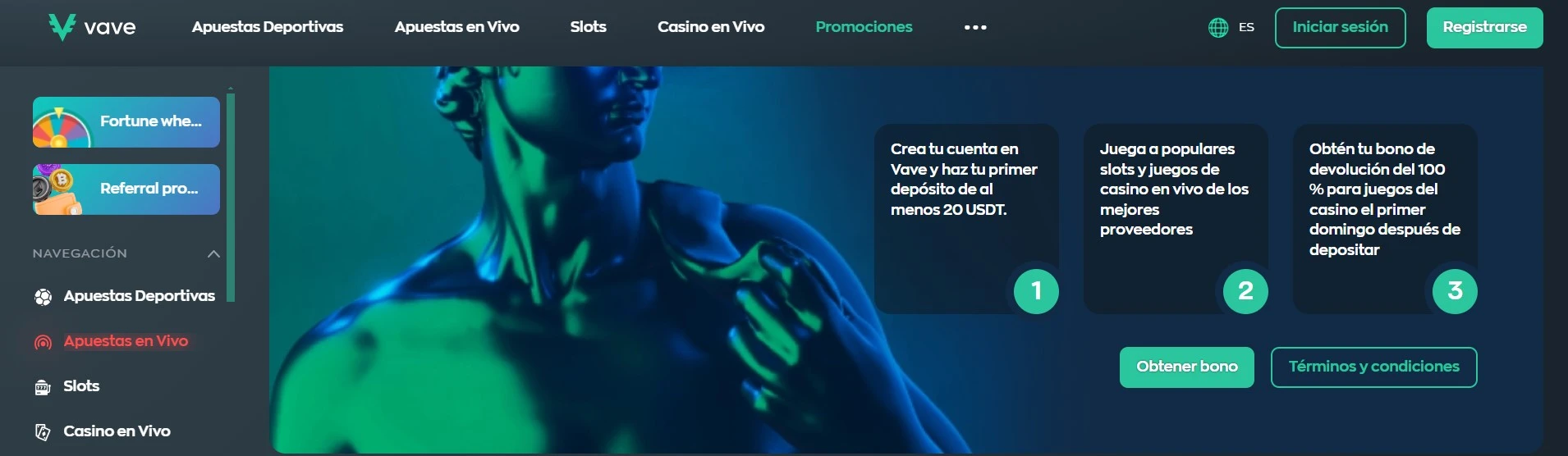 Bono de bienvenida Vave Casino Perú